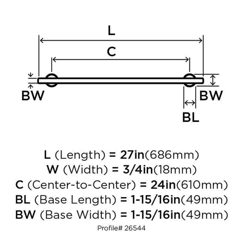Stainless Steel 27-Inch Wall Mounted Towel Bar