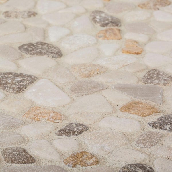 Jeffrey Court Creama River Rock 11.25 in. x 11.25 in. Honed