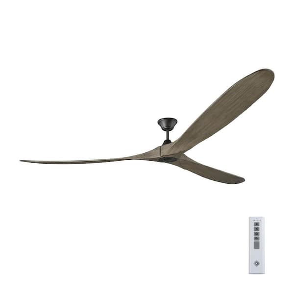 Generation Lighting Maverick Grand 99 in. Indoor/Outdoor Pewter Ceiling Fan with Grey Weathered Wood Oak Blades, DC Motor and Remote Control