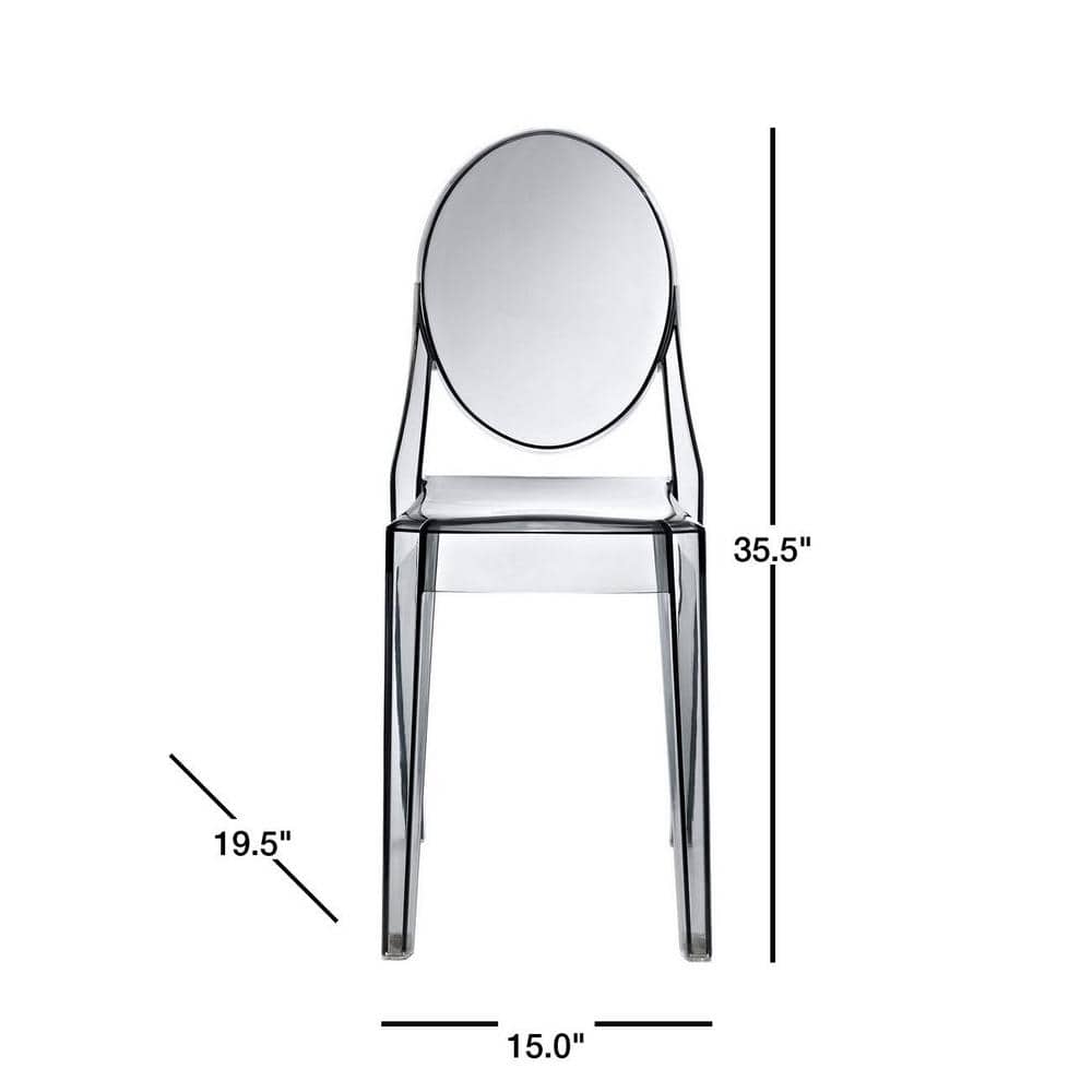 Ethereal Smoked Clear Polycarbonate Side Chair