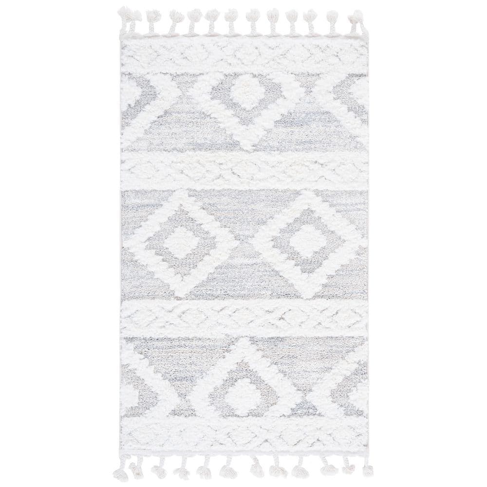 Moroccan Tassel Shag 3 ft. x 5 ft. Ivory/Beige Geometric Fringe Area Rug price history on PriceWatchPro