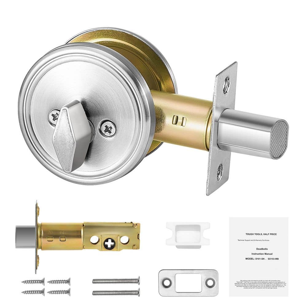 Deadbolt Lock Round Single Cylinder Dead Cam Keyed 1 Side Satin Nickel 3 Keys price history on PriceWatchPro