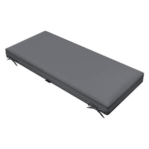 48 in. x 18 in. Outdoor Bench High-Rebound Waterproof Removable Washable Cushion Cover in Dark Gray