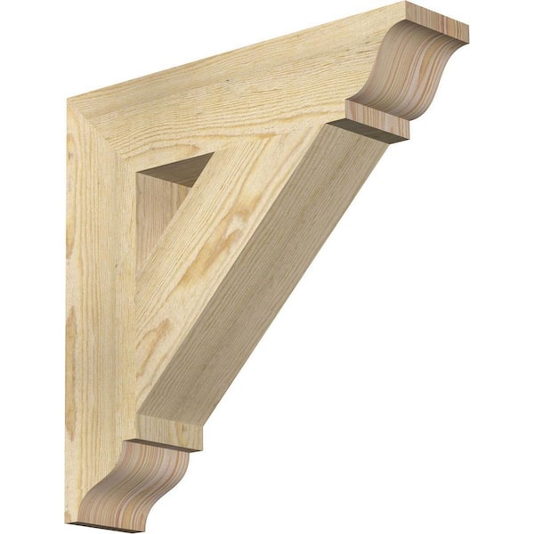 Ekena Millwork 4 in. x 18 in. x 18 in. Douglas Fir Traditional Rough Sawn Bracket