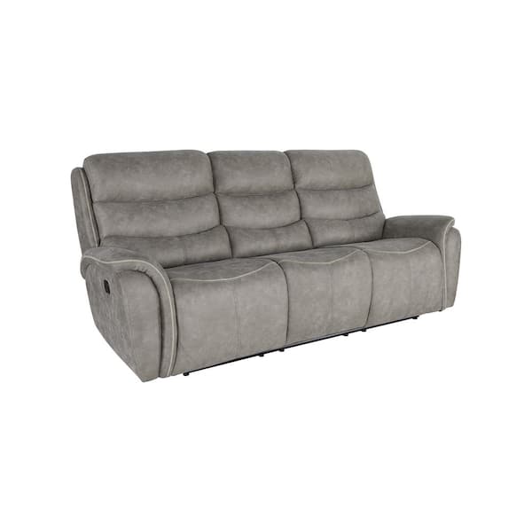 NEW CLASSIC HOME FURNISHINGS New Classic Furniture Kamari 90.75 in. Pillow Arm Polyester Rectangle Sofa in Gray