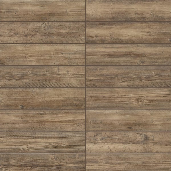 Florida Tile Home Collection - Tahoe Cedar Brown 6 in. x 24 in. Porcelain Floor and Wall Tile (14 sq. ft./Case)