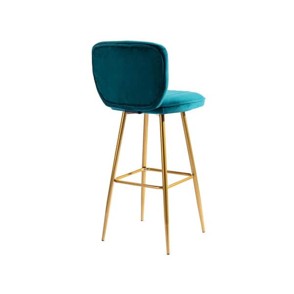 gewoontjes partner Poging Modern 40.55 in. Teal Wood Bar Stool Bar Height with Low Back and Footrest  YYmd-CA-108 - The Home Depot