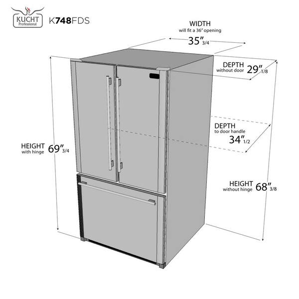 standard 36 fridge height