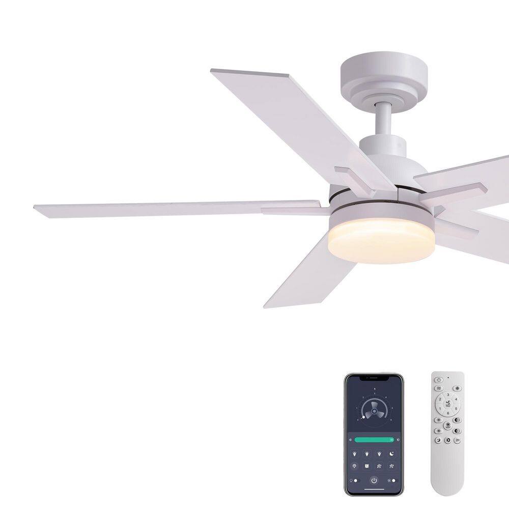 42 in. Smart Indoor Modern Chrome Standard Ceiling Fan with Dimmable LED Lights and Remote Included APP Control price history on PriceWatchPro