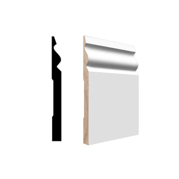 RMB 725 11/16 in. D x 7 1/4 in. W x 96in. L Primed Finger-Joined Pine Baseboard 1-pcs 8 Ft Total