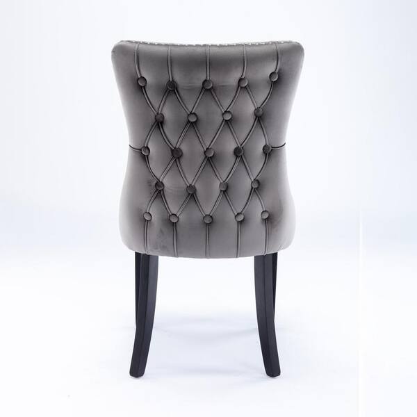 dressing table chair grey velvet Tov Furniture Avery Grey Velvet Chair main image 0