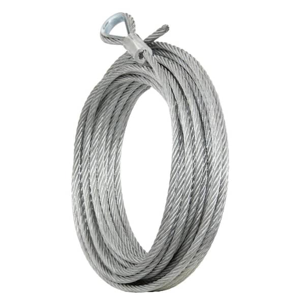 Galvanized Uncoated Metal Wire Rope - Medium Duty Twisted String 1/8 In x  50 Ft