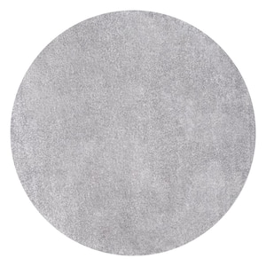 Haze Solid Low-Pile Gray 6 ft. Round Area Rug