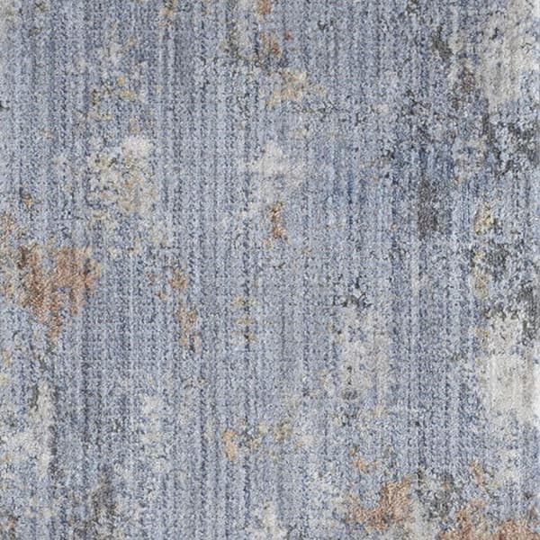 2 ft. x 8 ft. Blue Abstract Washable Area Rug