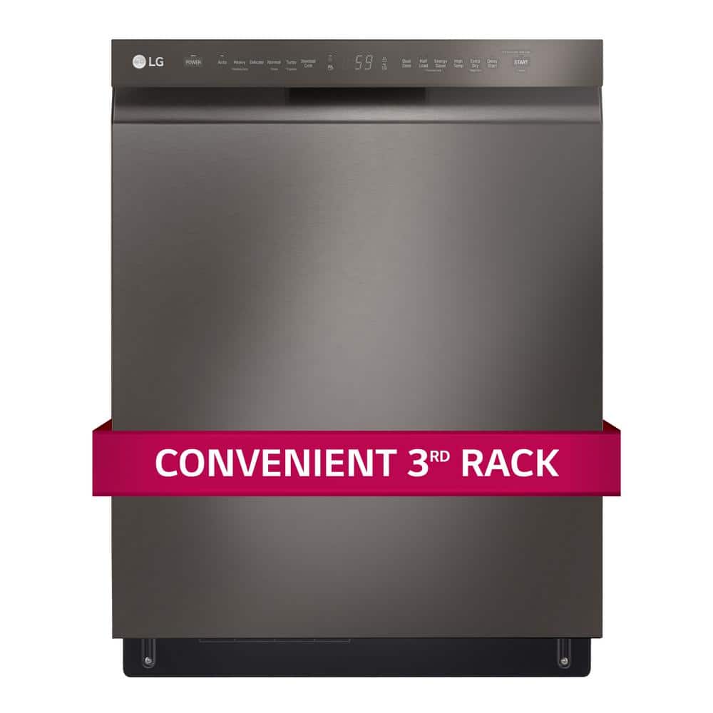 LG 24 in. PrintProof Black Stainless Steel Front Control Dishwasher