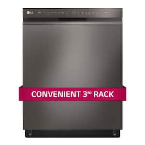 24 in. PrintProof Black Stainless Steel Front Control Dishwasher with QuadWash, 3rd Rack & Dynamic Dry, 48 dBA
