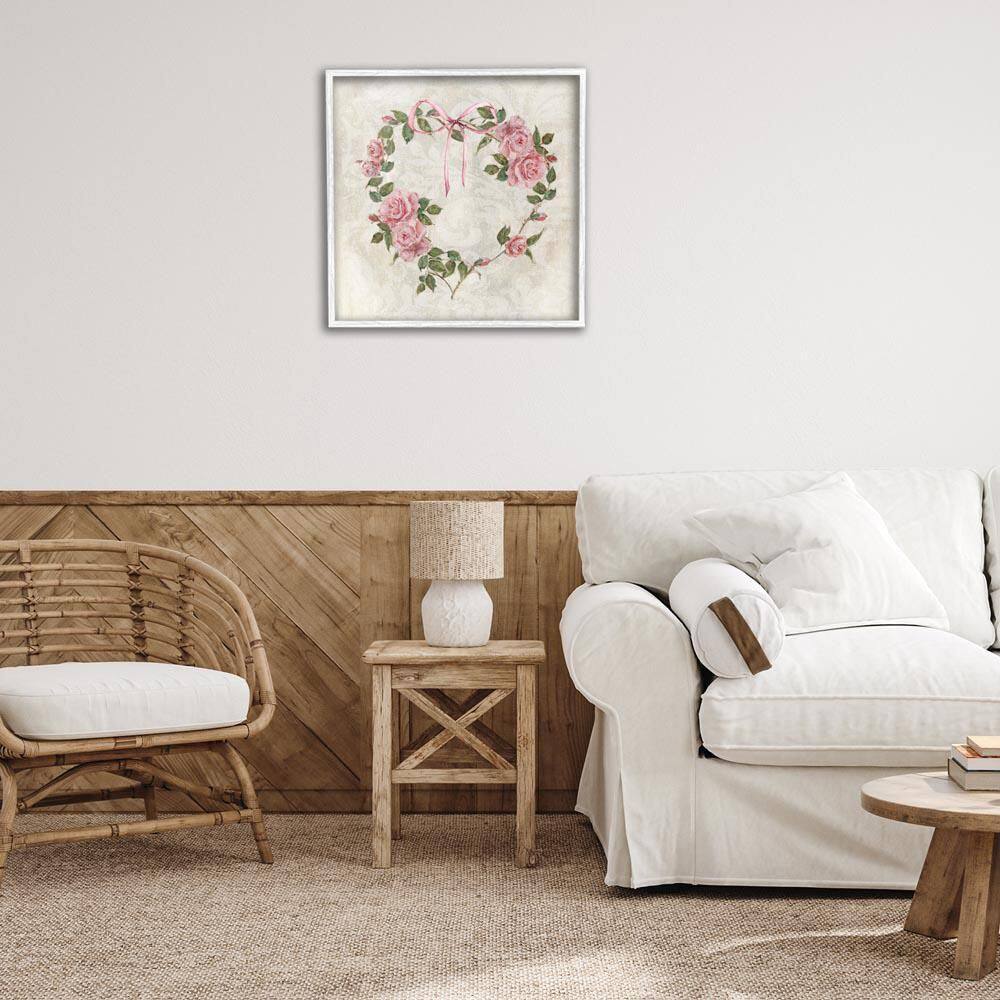 Garden Heart Wreath by Sally Swatland White Framed Nature Giclee Art Print 24 in. x 24 in. price history on PriceWatchPro