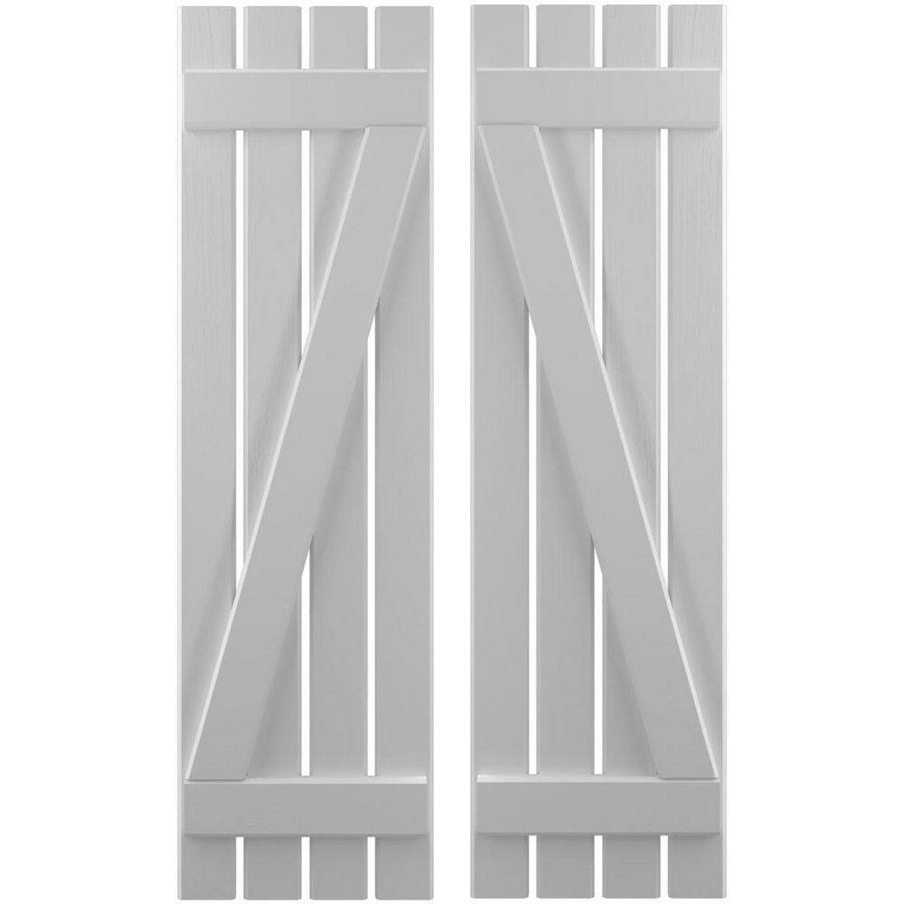 15-1/2 in. W x 45 in. H Americraft 4-Board Exterior Real Wood Spaced Board and Batten Shutters with Z-Bar in Primed price history on PriceWatchPro