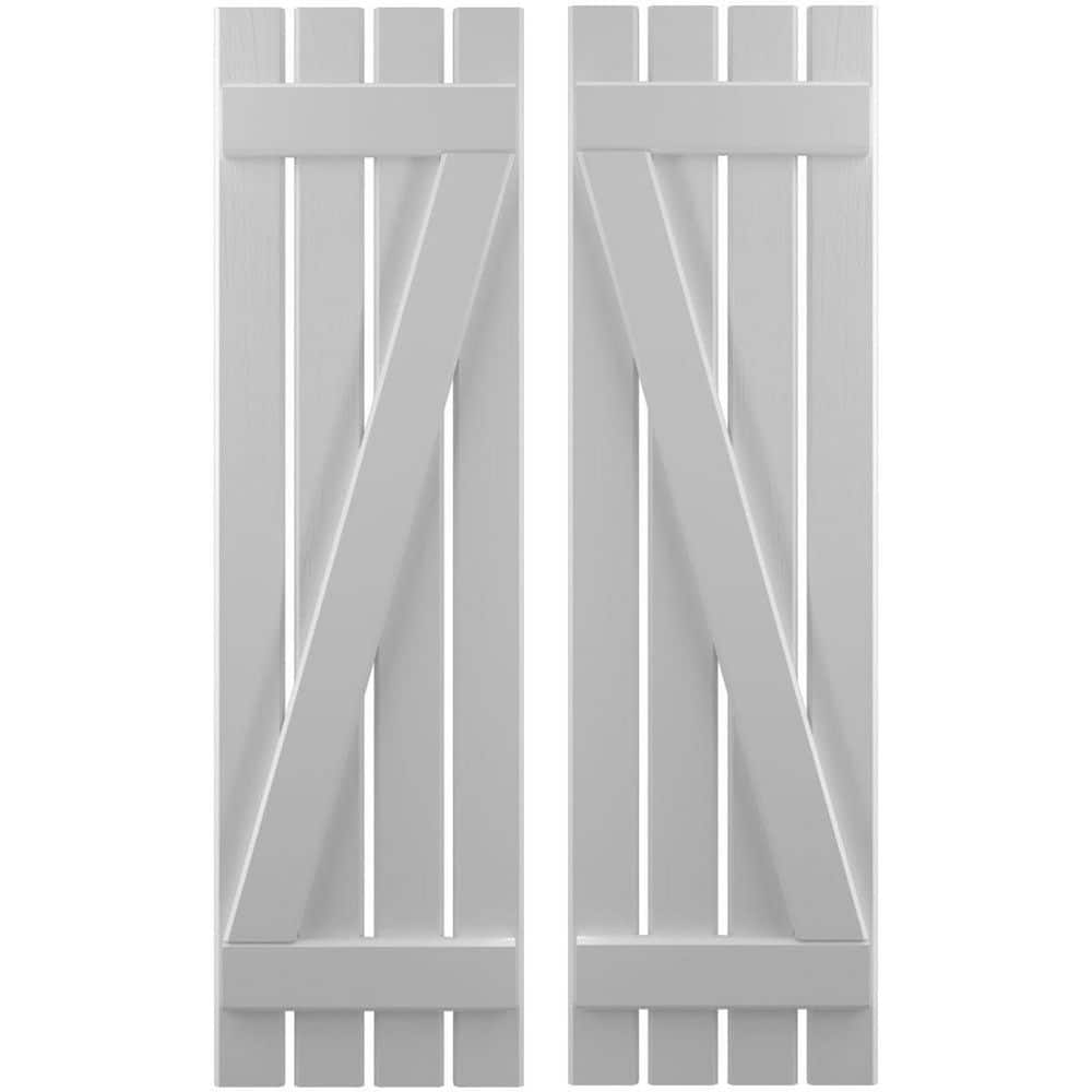 15-1/2 in. W x 65 in. H Americraft 4 Board Exterior Real Wood Spaced Board and Batten Shutters w/Z-Bar Primed price history on PriceWatchPro