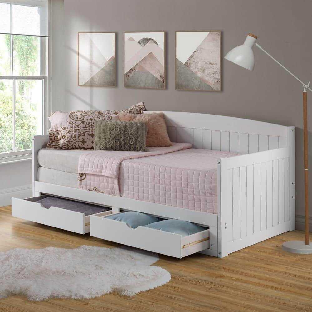 White Pine King Daybed with Storage Drawers