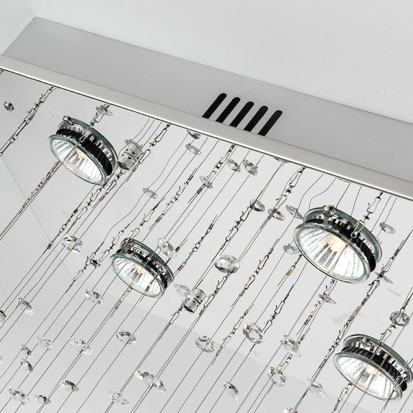 m_atelier  Maxax Albany 8 -Light Chrome Statement Tiered Chandelier