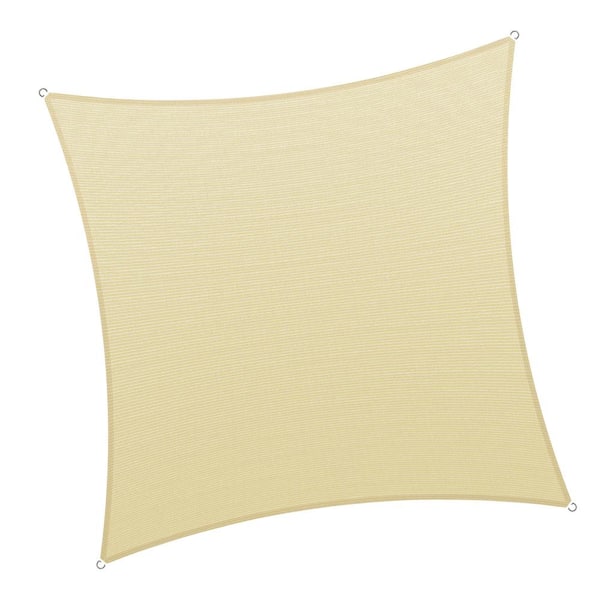 12 ft. x 12 ft. Square Super Ring Sun Shade Sail 260 GSM Heavy Duty - Beige