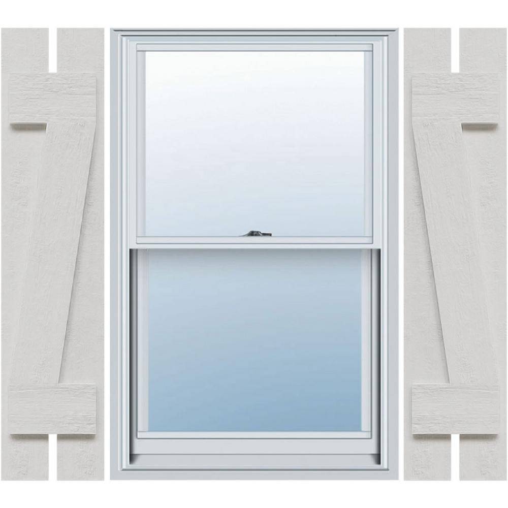 11-1/4 in. x 69 in. Polyurethane Rustic 2-Board Spaced Board and Batten Shutter Faux Wood with Z-Board Pair