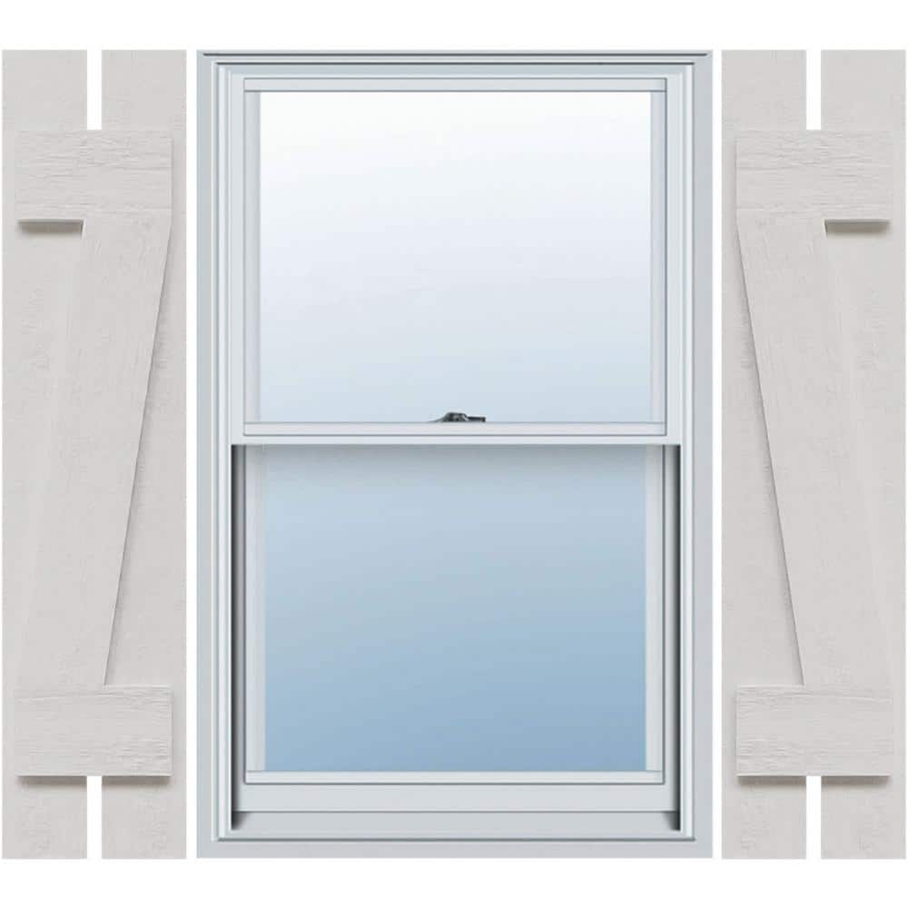 11-1/4 in. x 70 in. Polyurethane Rustic 2-Board Spaced Board and Batten Shutter Faux Wood with Z-Board Pair