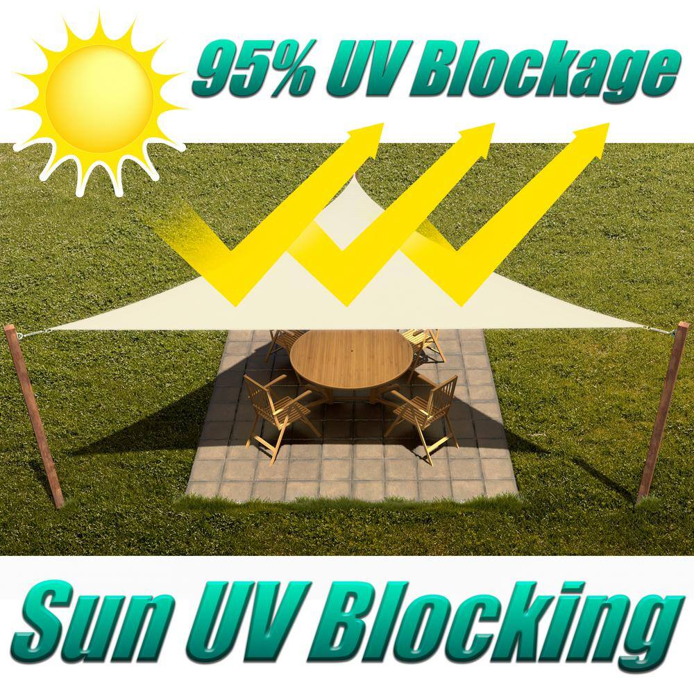 28' x 28' x 28' White Triangle Patio Sun Shade Sail Canopy
