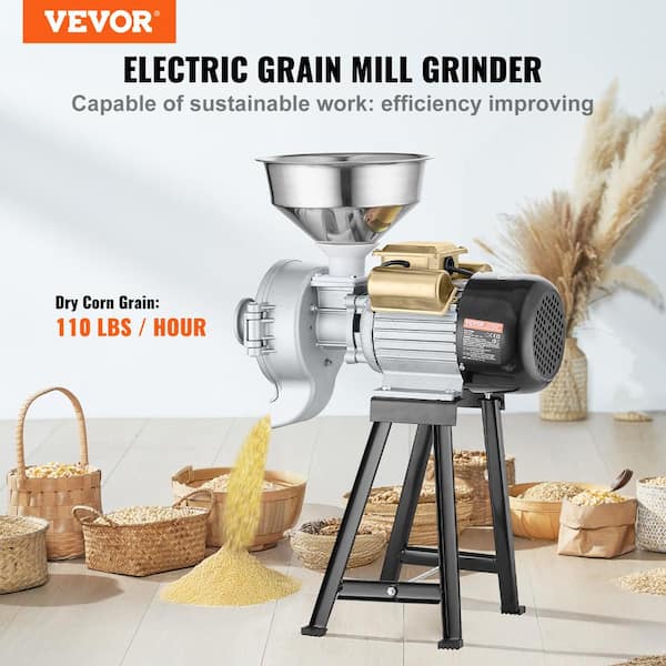 MOONCOOL Electric Grain Mill Grinder Heavy Duty 3000W, 110V Commercial