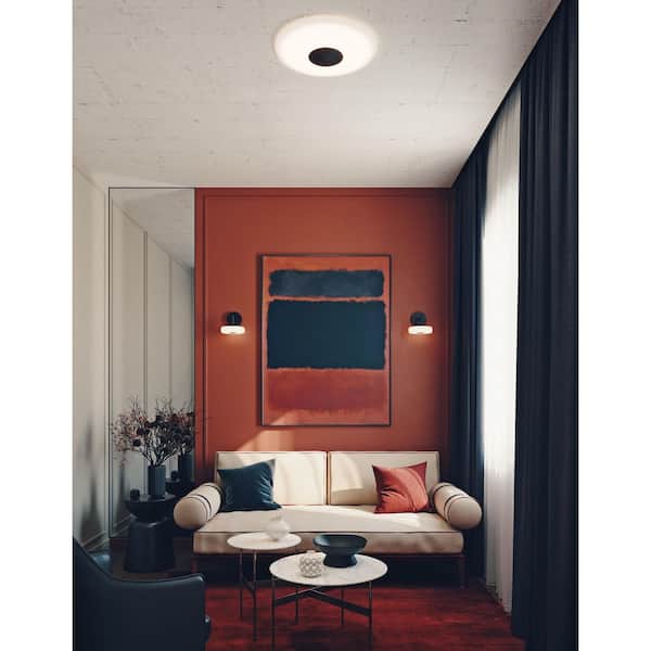 AFX Alpine 3 in. 1-Light Black Integrated LED Flush Mount