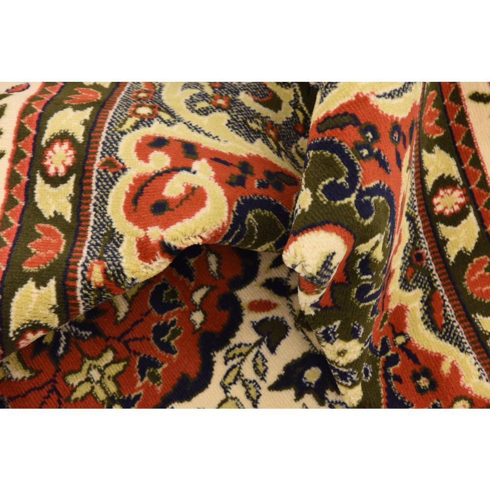 Olive Green and Cream Medallion Synthetic 9' x 12' Area Rug