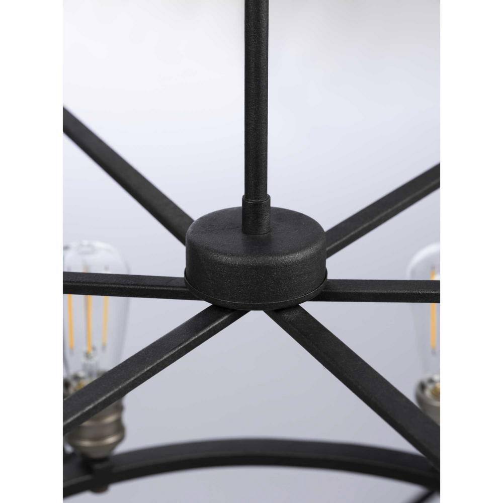 Black Iron 6-Light Cage Chandelier