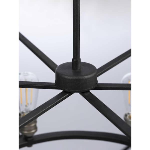 Progress Lighting Foster 6-Light Black Farmhouse Chandelier