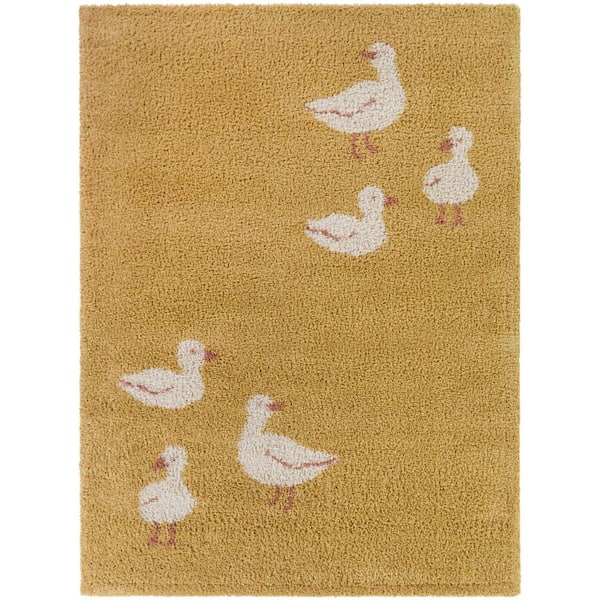 Featherstone Yellow 4 ft. x 6 ft. Youth Ducks Area Rug