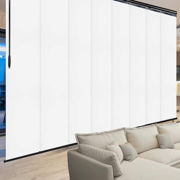 EMOH Alabaster 130 in. - 175 in. W x 94 in. L Adjustable 8- Panel Black Double Rail Panel Track with 23.5 in. Slates