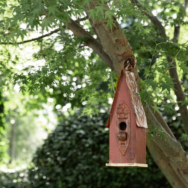 13.25 in. H Distressed Solid Wood Birdhouse