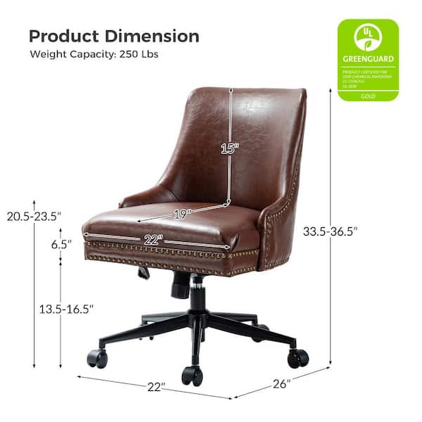 JAYDEN CREATION Taurino Contemporary Brown Leather Swivel Height