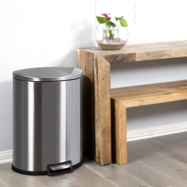  Tyyps Step Trash Can 13 Gallon/50L Stainless Steel Rectangular  Kitchen Metal Garbage Recycle Dustbin Container with lid Removable Inner  Pedal Handle for Home Office Bathroom Restroom, Silver : Industrial &  Scientific