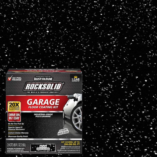 Rust-Oleum RockSolid 90 oz. Black Polycuramine 1-Car Garage Floor Kit