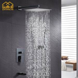 Single-Handle 3-Spray 10 in. Shower Head Tub and Shower Faucet Hand Shower Combo in Oil Rubbed Bronze (Valve Included)