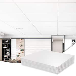 White 2 ft. x 4 ft. Decorative Smooth PVC Drop Ceiling Tile (80 sq. ft./case)