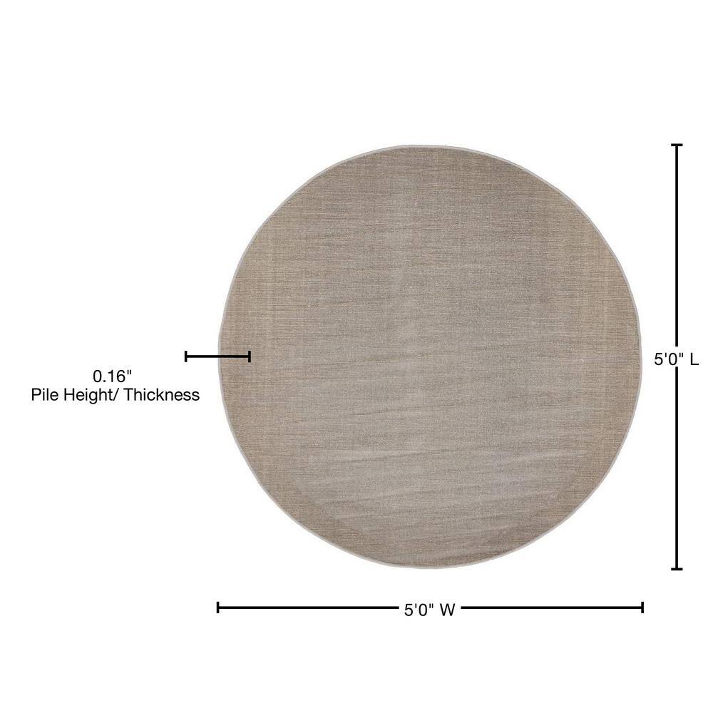 Williamsburg Easy Care Round Gray Synthetic Rug 5'