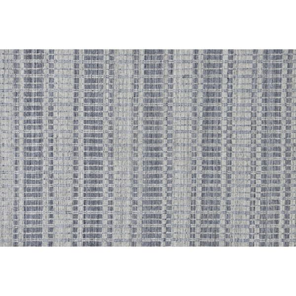 2 ft. x 8 ft. Blue, Gray Striped Area Rug