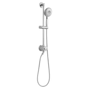 Spectra 4-Spray Round High-Pressure Hand Shower Rail System with Filter in Polished Chrome