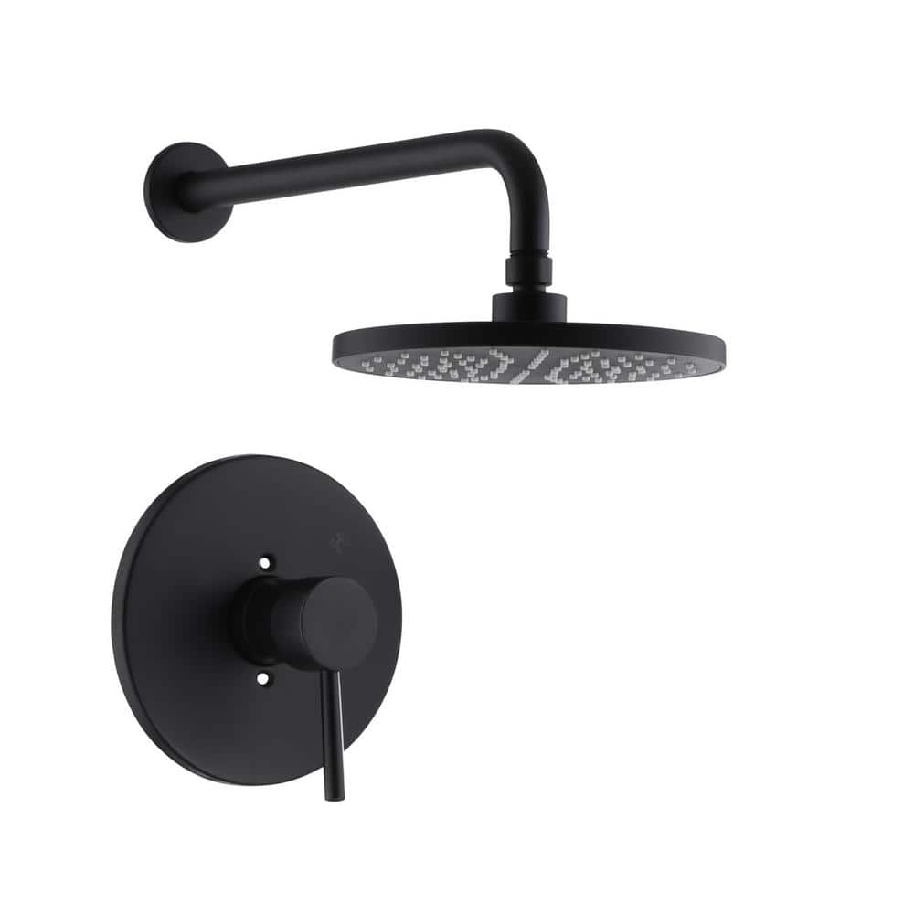 Kree Single Handle 1-Spray Shower Faucet 1.8 GPM with Pressure Balance, Anti Scald in Matte Black (Valve Included) price history on PriceWatchPro