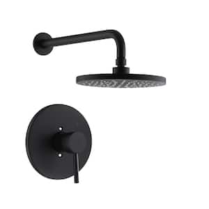 Kree Single Handle 1-Spray Shower Faucet 1.8 GPM with Pressure Balance, Anti Scald in Matte Black (Valve Included)