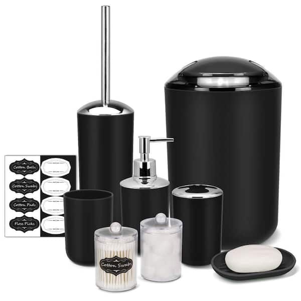 Dracelo 8-Piece Bathroom Accessory Set with Trash Can,Soap Dish