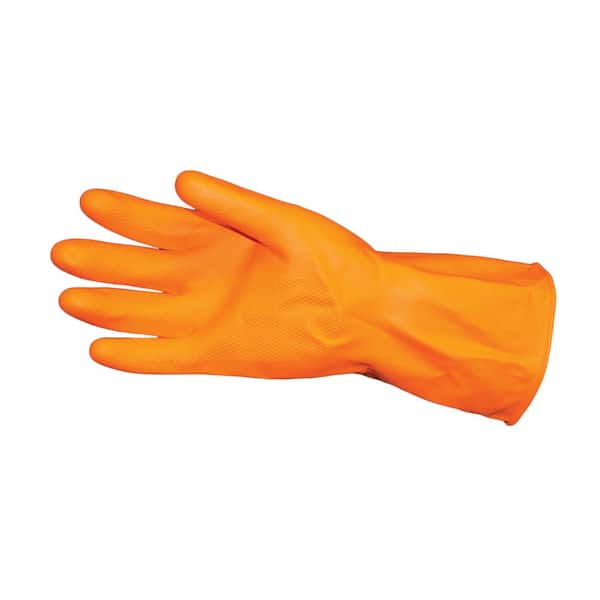 IMPACT PRODUCTS ProGuard Medium Orange Flock-Lined Chemical-Resistant Latex Gloves (2-Pair)