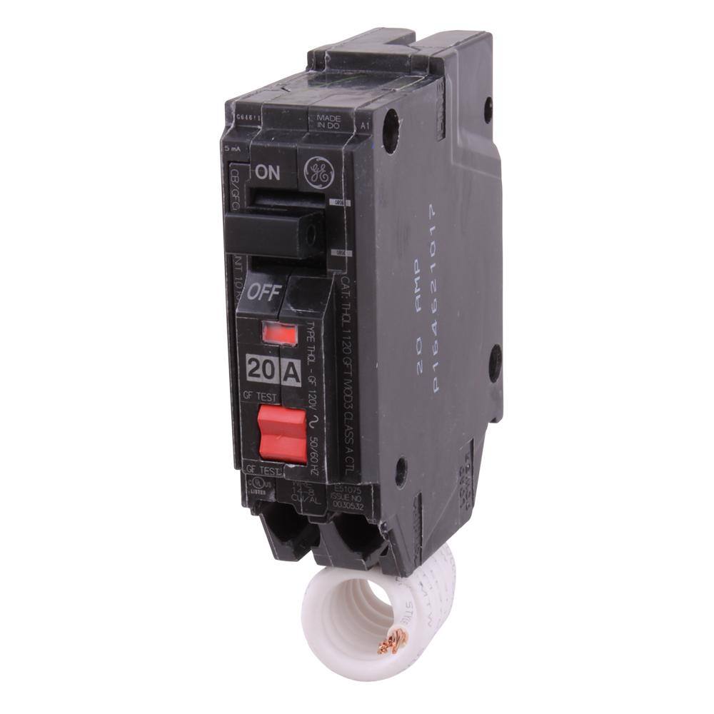 Ffe Breakers GE 20 Amp Single Pole Ground Fault Breaker THQL1120GF - The Home Depot